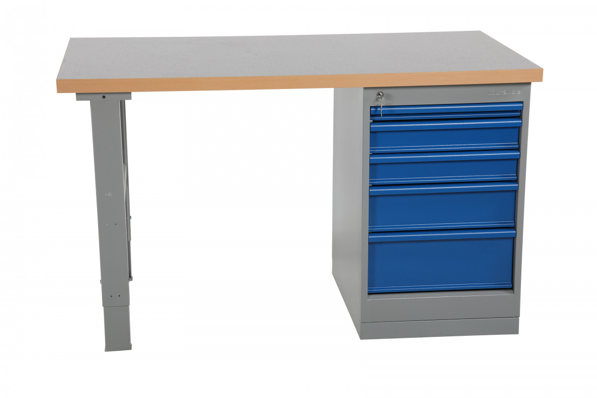 Tvirti darbastaliai su stalčių bloku