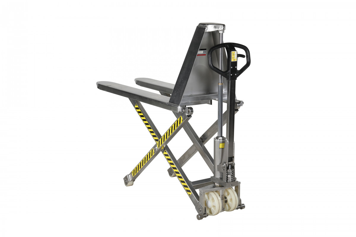 Nerūdijančio plieno žirklinis palečių keltuvas