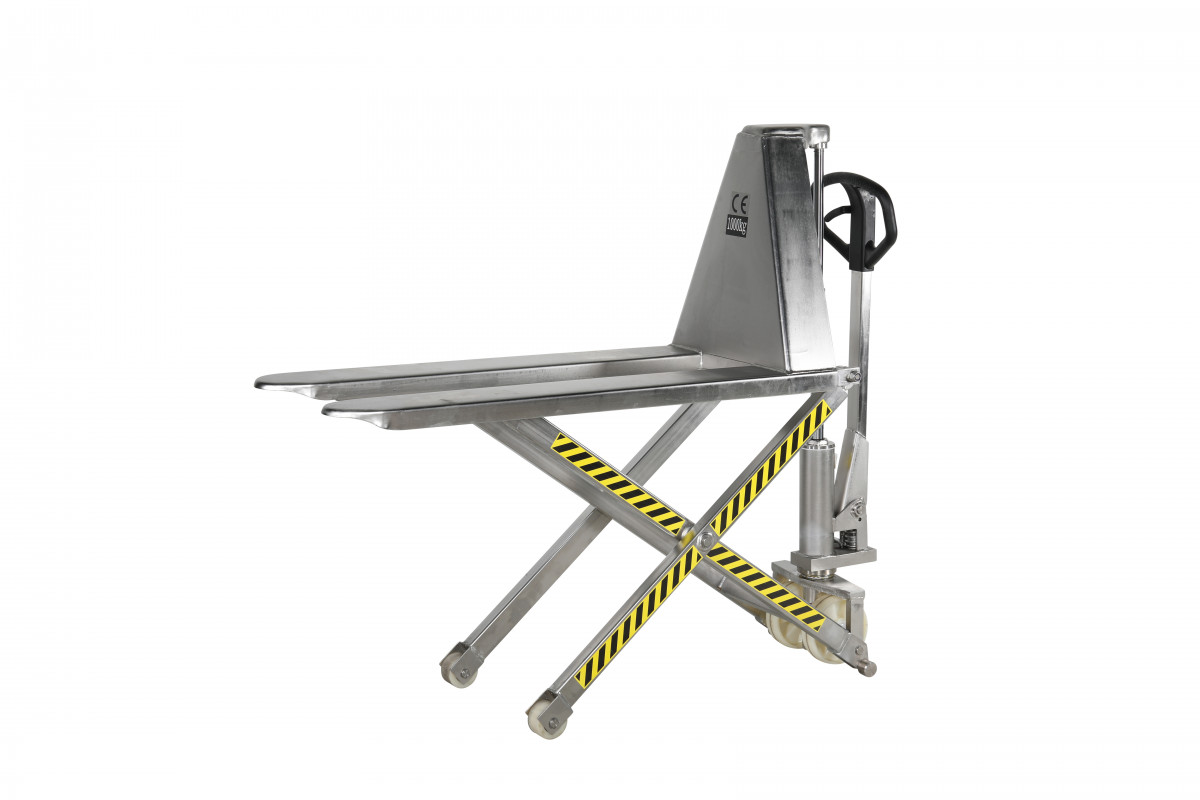 Nerūdijančio plieno žirklinis palečių keltuvas