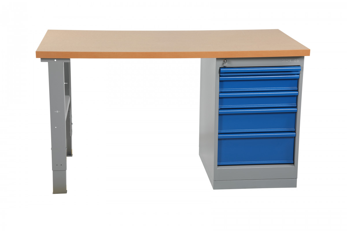 Tvirti darbastaliai su stalčių bloku