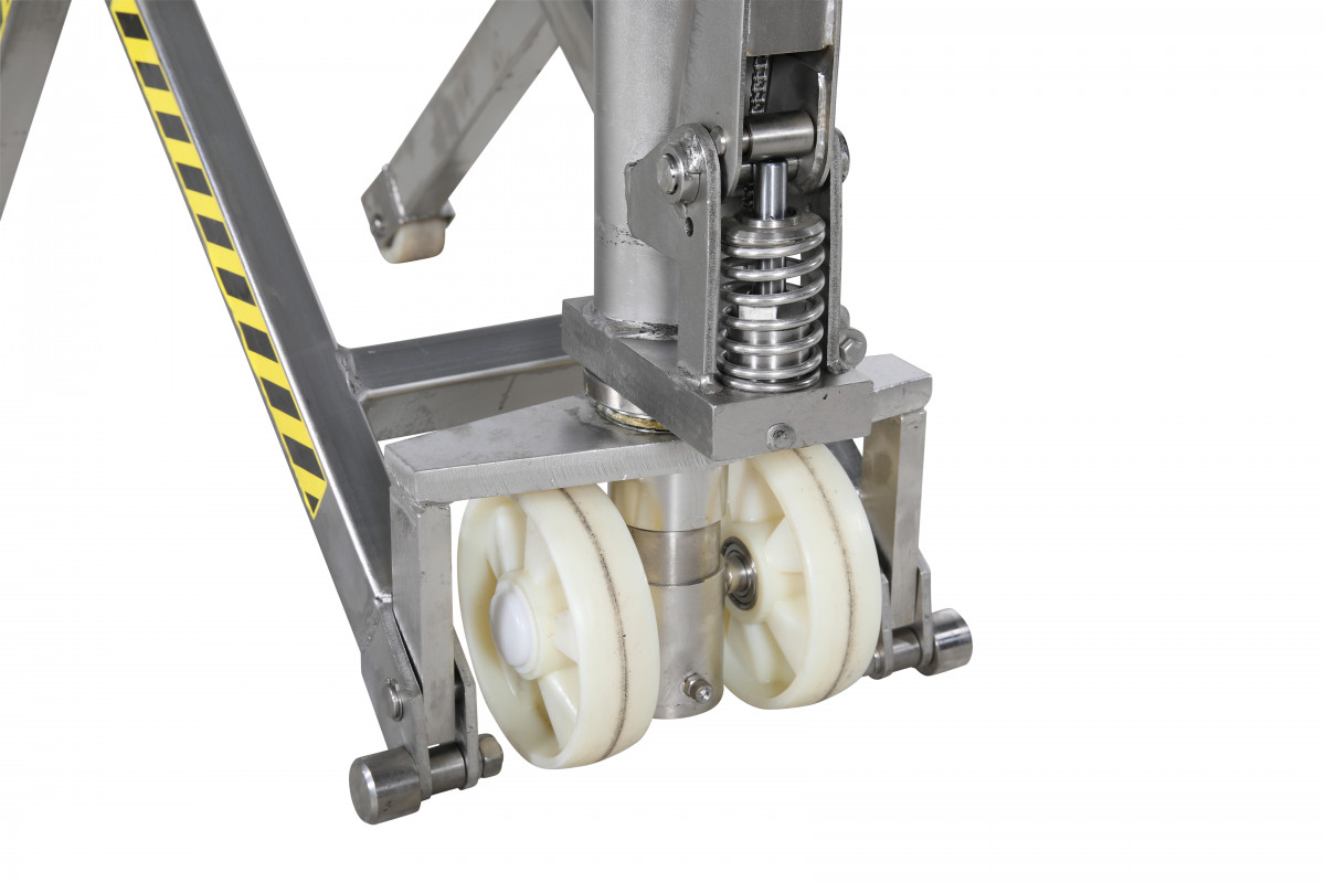 Nerūdijančio plieno žirklinis palečių keltuvas