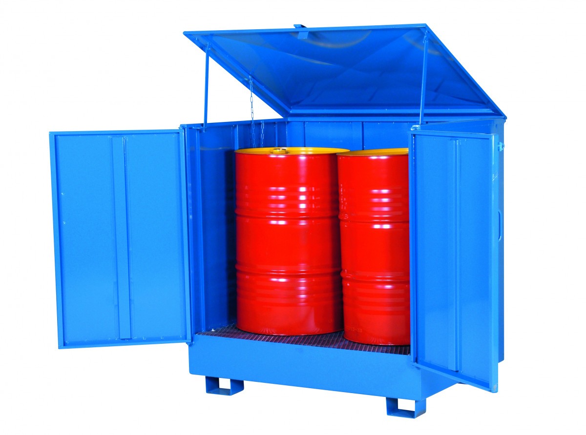 Uždaros nuotekų surinkimo talpos skirtos saugiam vertikaliai laikomų statinių sandėliavimui ir galimų nuotėkių surinkimui.