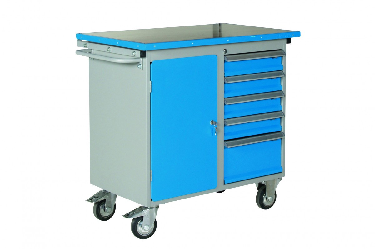 Mobilus įrankių vežimėlis – darbo stalas