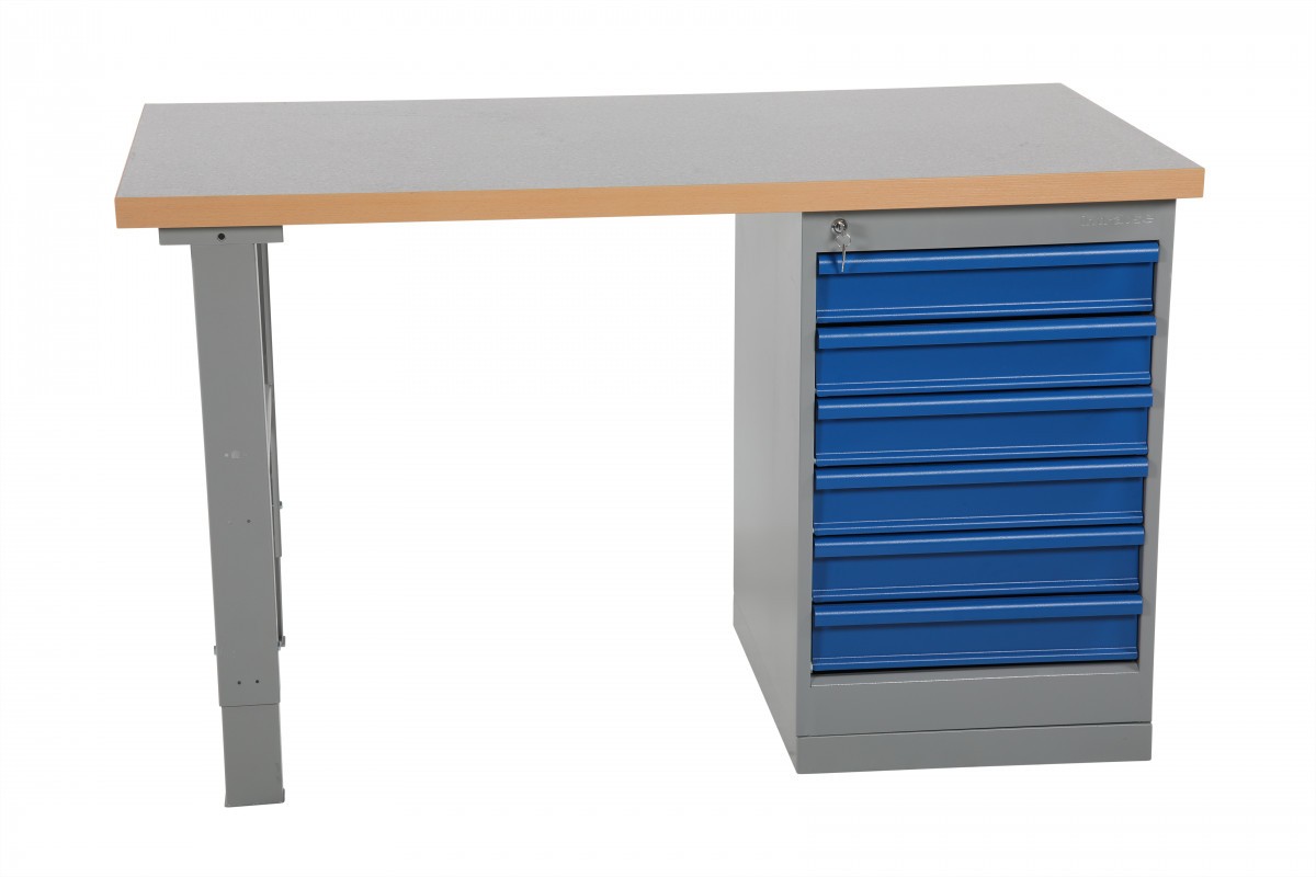 Tvirti darbastaliai su stalčių bloku