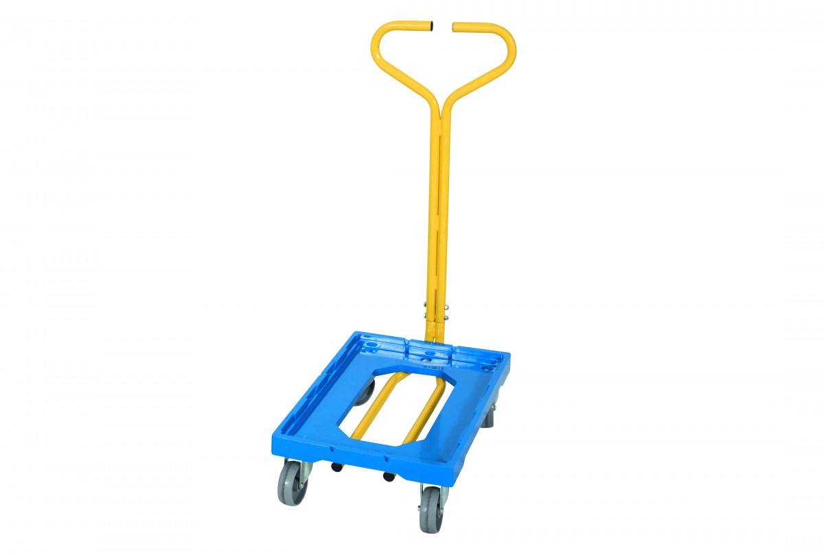 Plastikiniai transportavimo vežimėliai dėžėms,kartonui