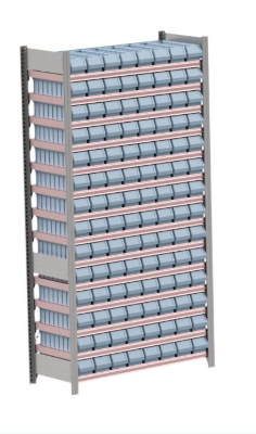 Stelažai su dėžutėmis